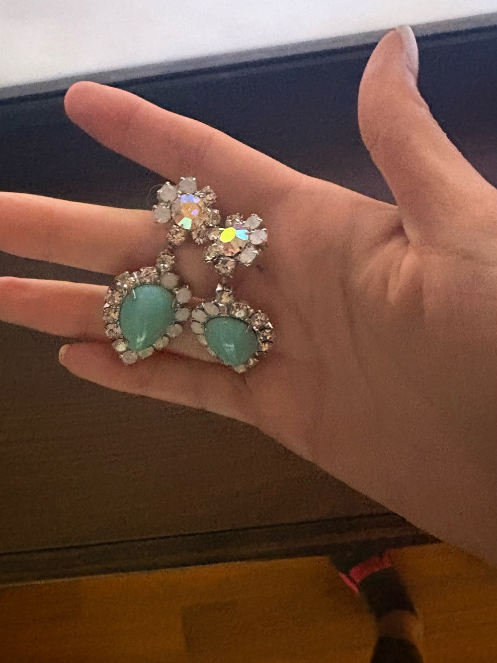 DANNIJO Turquoise and Clear Crystal Drop Earrings